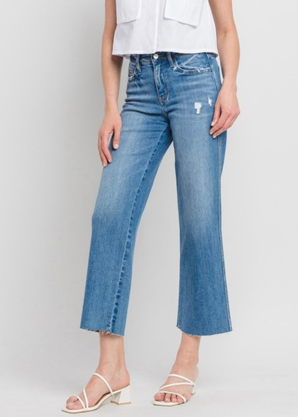 Supported Raw Hem Jean by Flying Monkey
