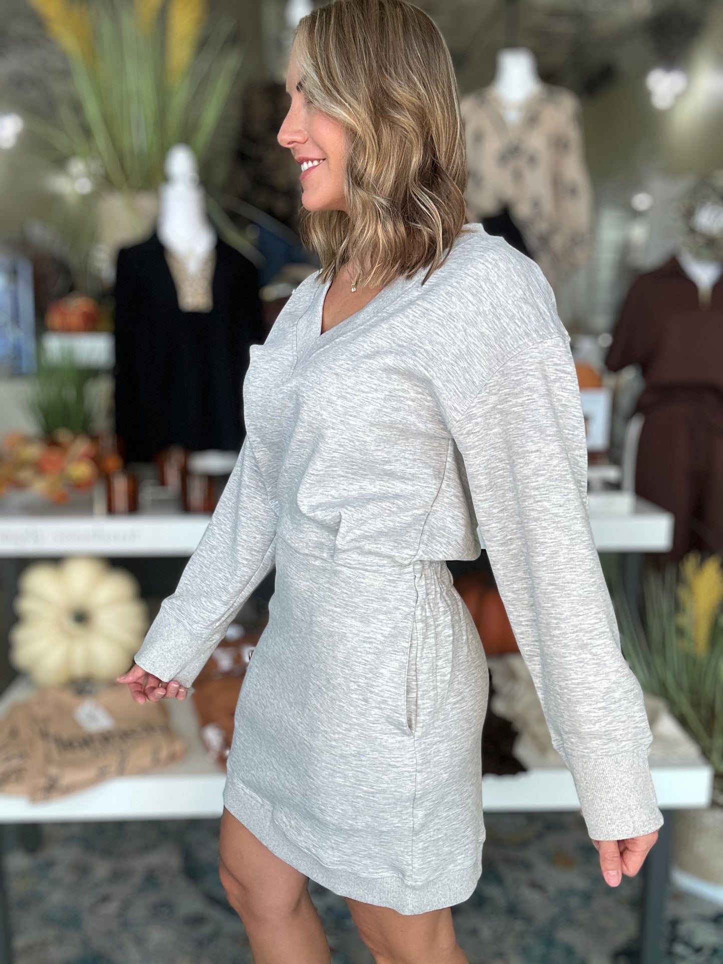 NEW! Classy and Cozy Dress in H.Grey