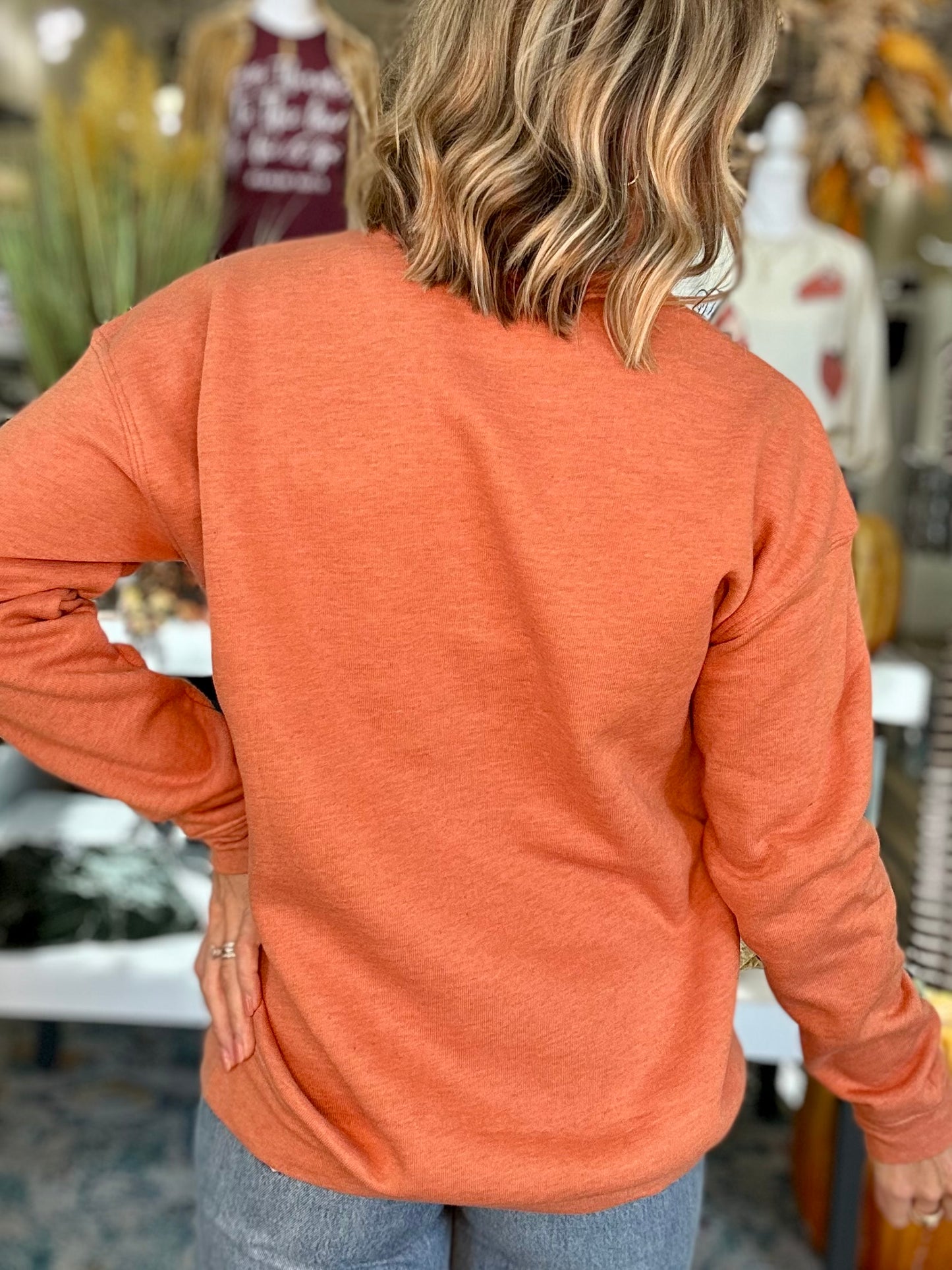 All The Fall Things Sweatshirt in autumn orange