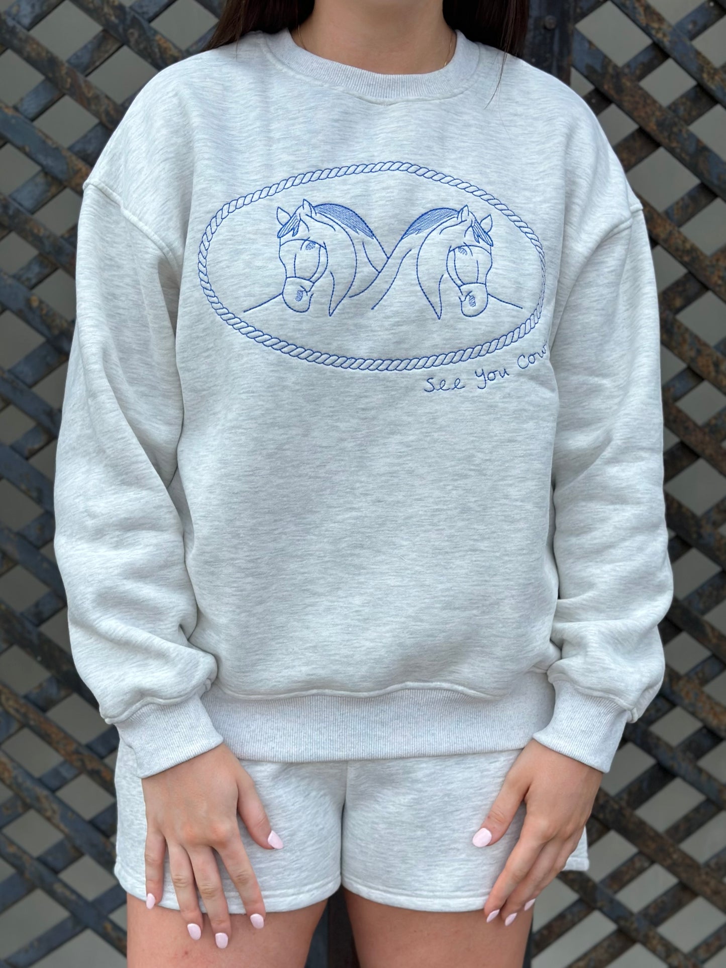 NEW! See You, Cowboy Shorts Set in H.Grey