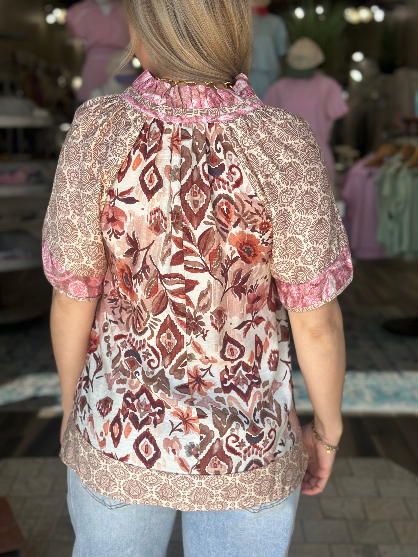 Rosie Mixed Pattern Top