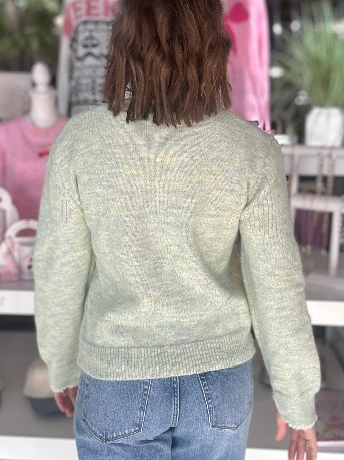 Cozy Romantic Sweater in Mint