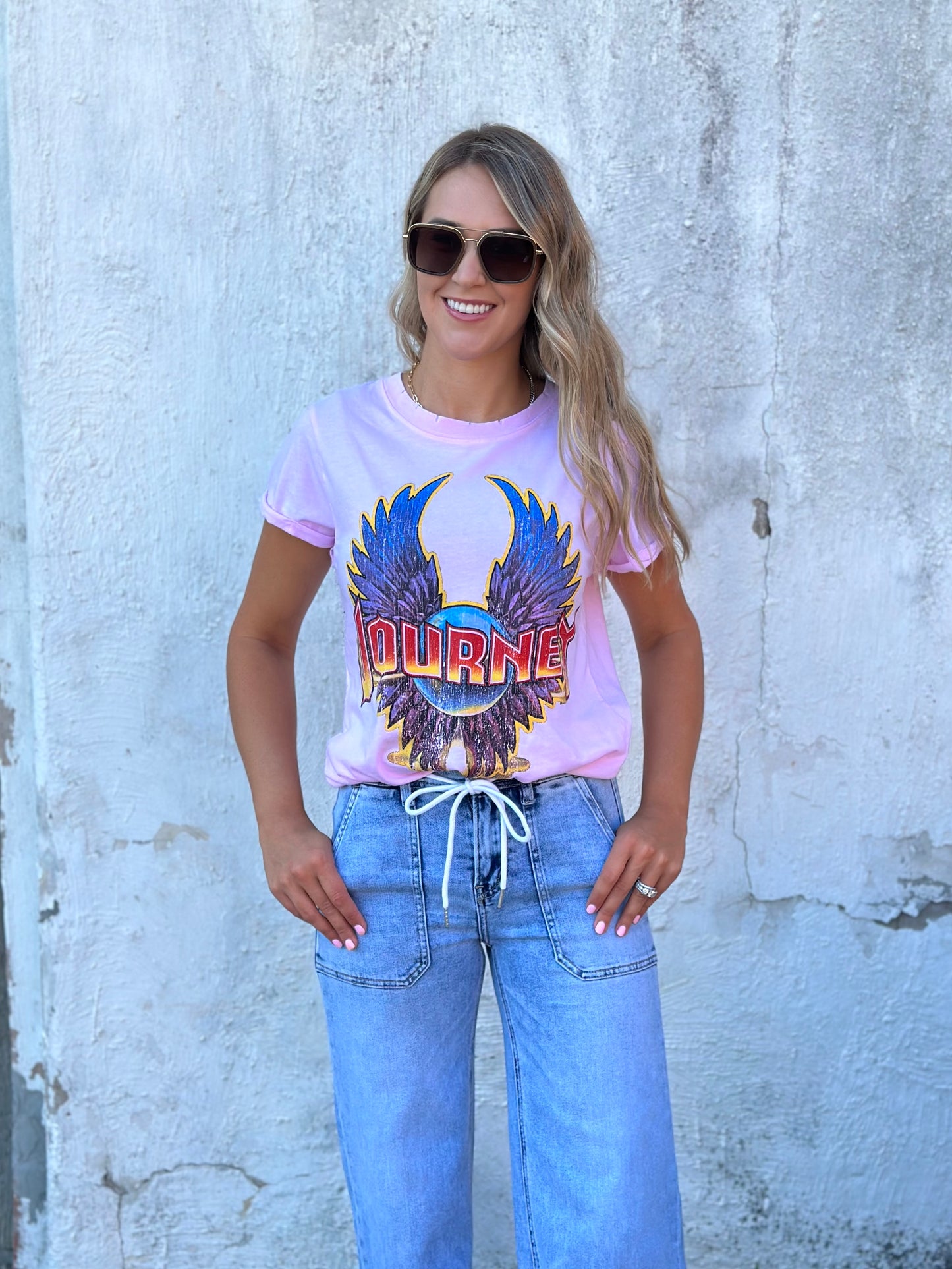 Journey Burn Out Tee in Crystal Pink