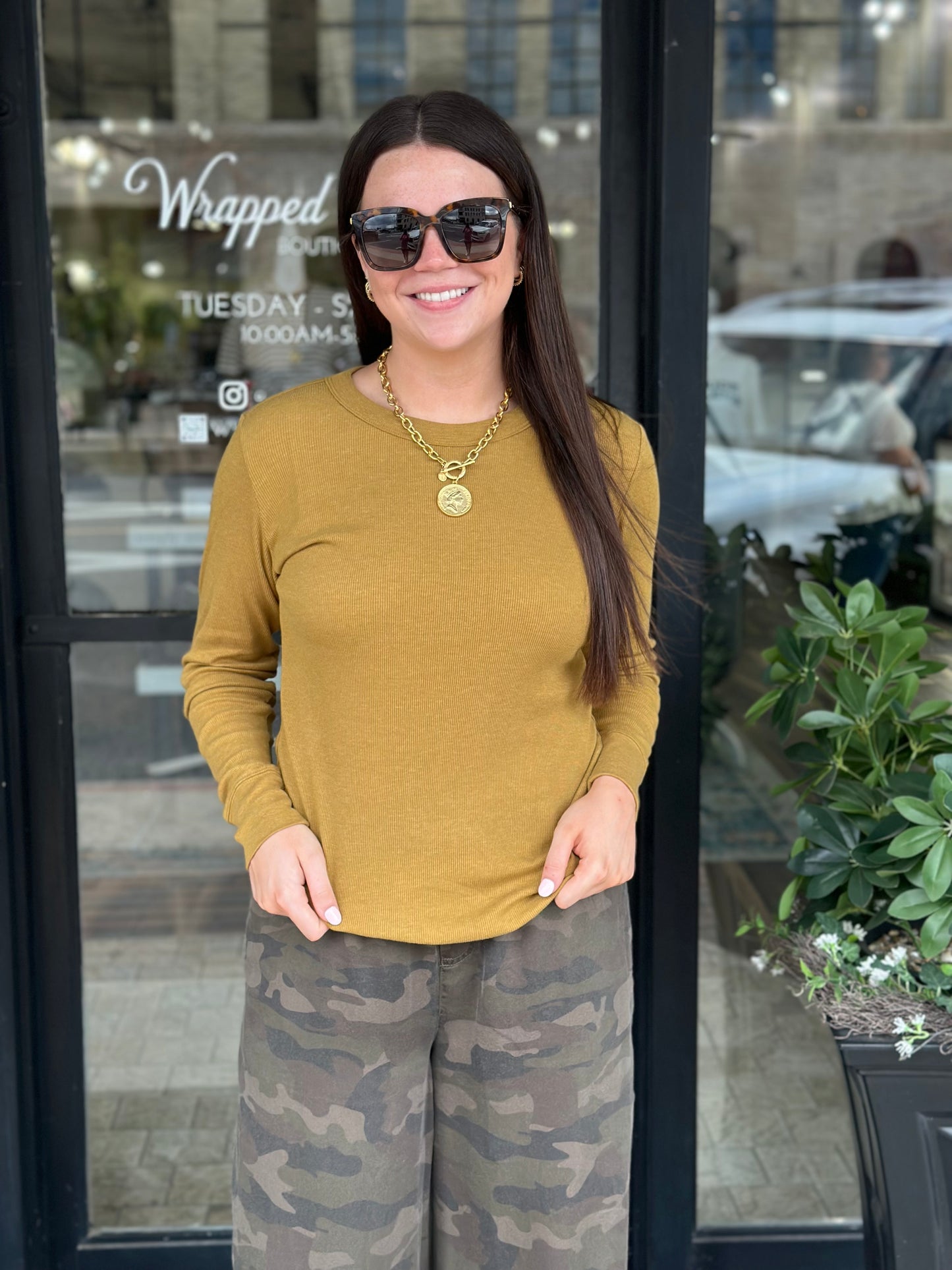 NEW! Back to Basic Longsleeve Top in Olive