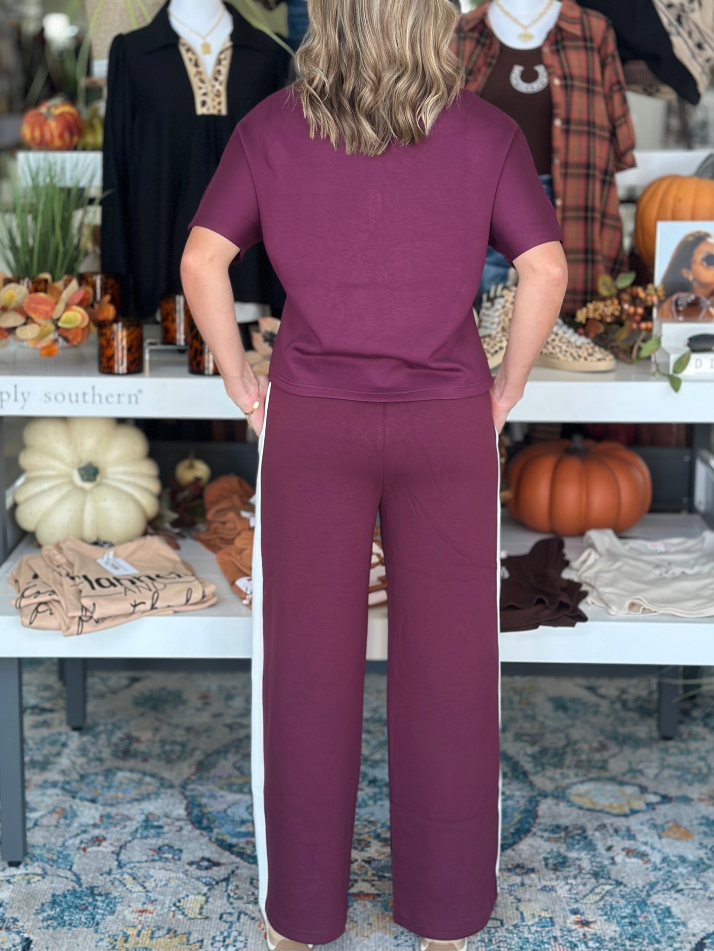 NEW! Classic Comfort Pant Set in Maroon