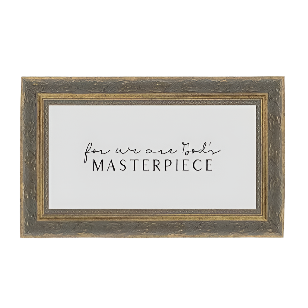 For We Are God's Masterpiece Framed Print 12x7