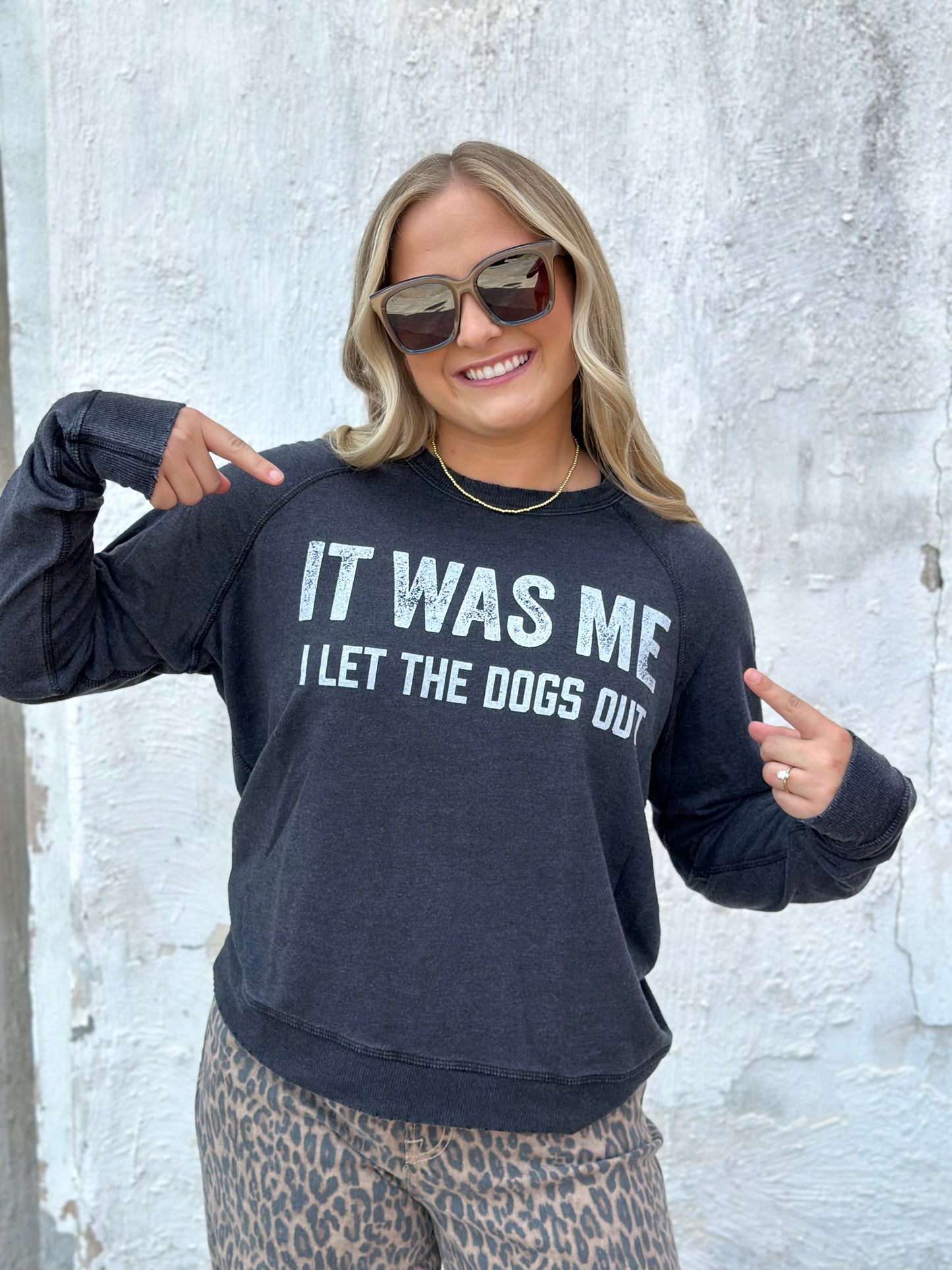NEW! It Was Me Lightweight Sweatshirt in Charcoal