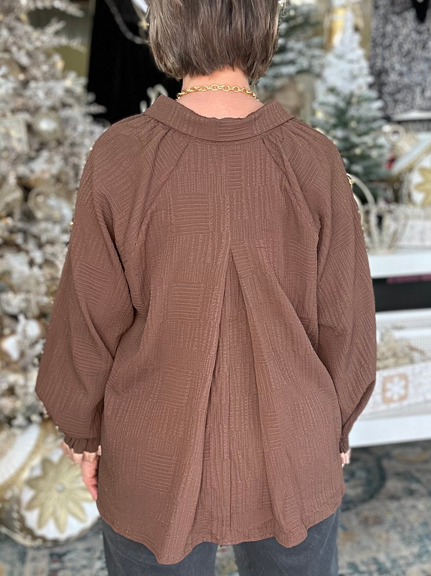 NEW! Bistro Charm Top in Brown