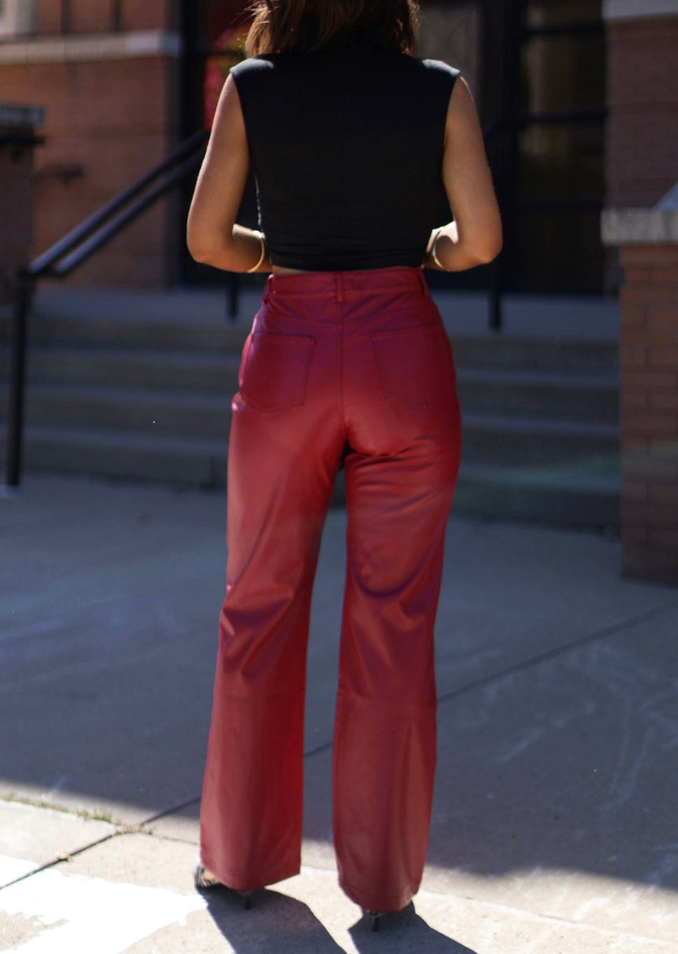 Sleigh All Day Leather Pants in red