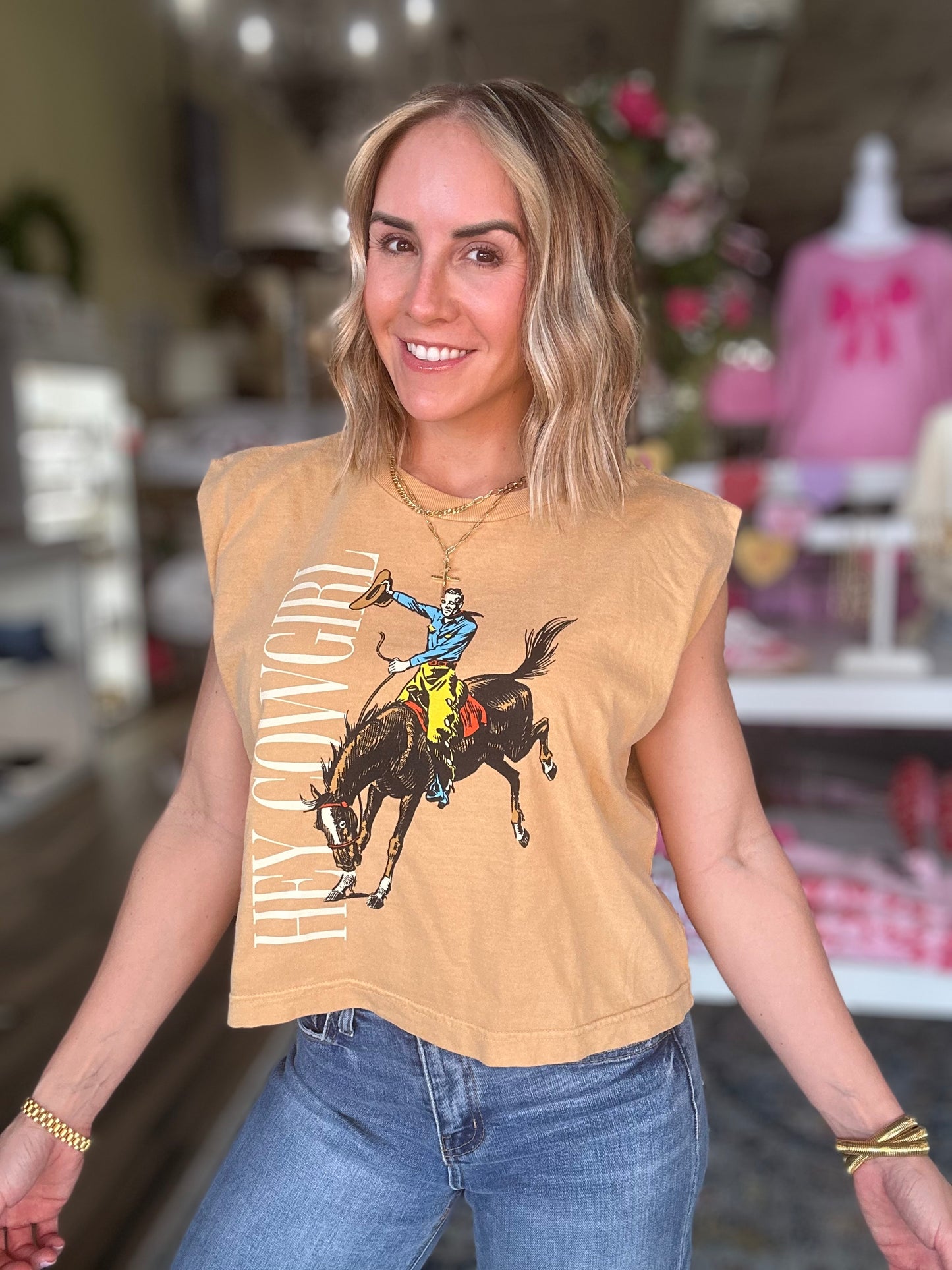 Hey Cowgirl Muscle Tee