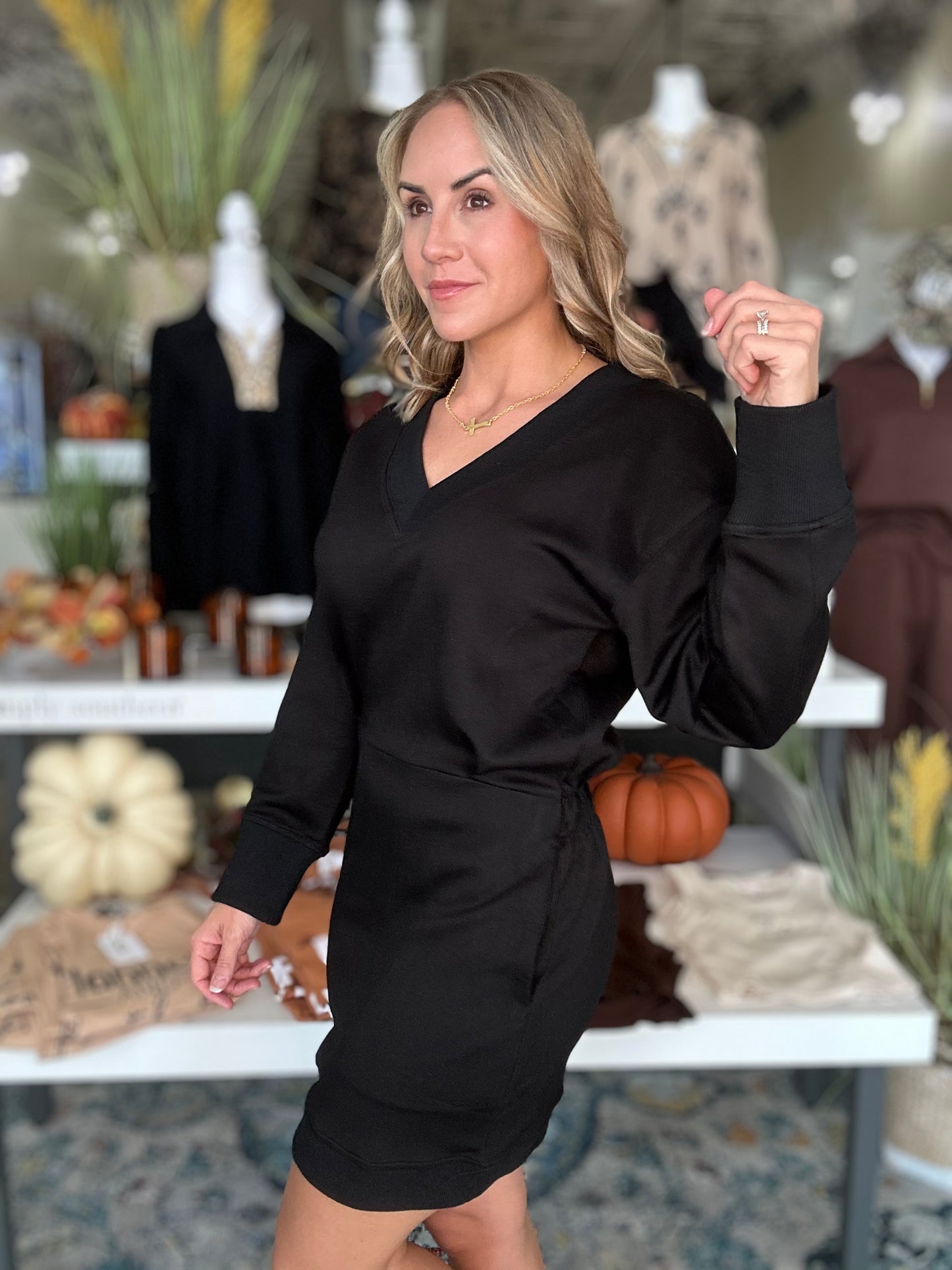 NEW! Classy and Cozy Dress in Black