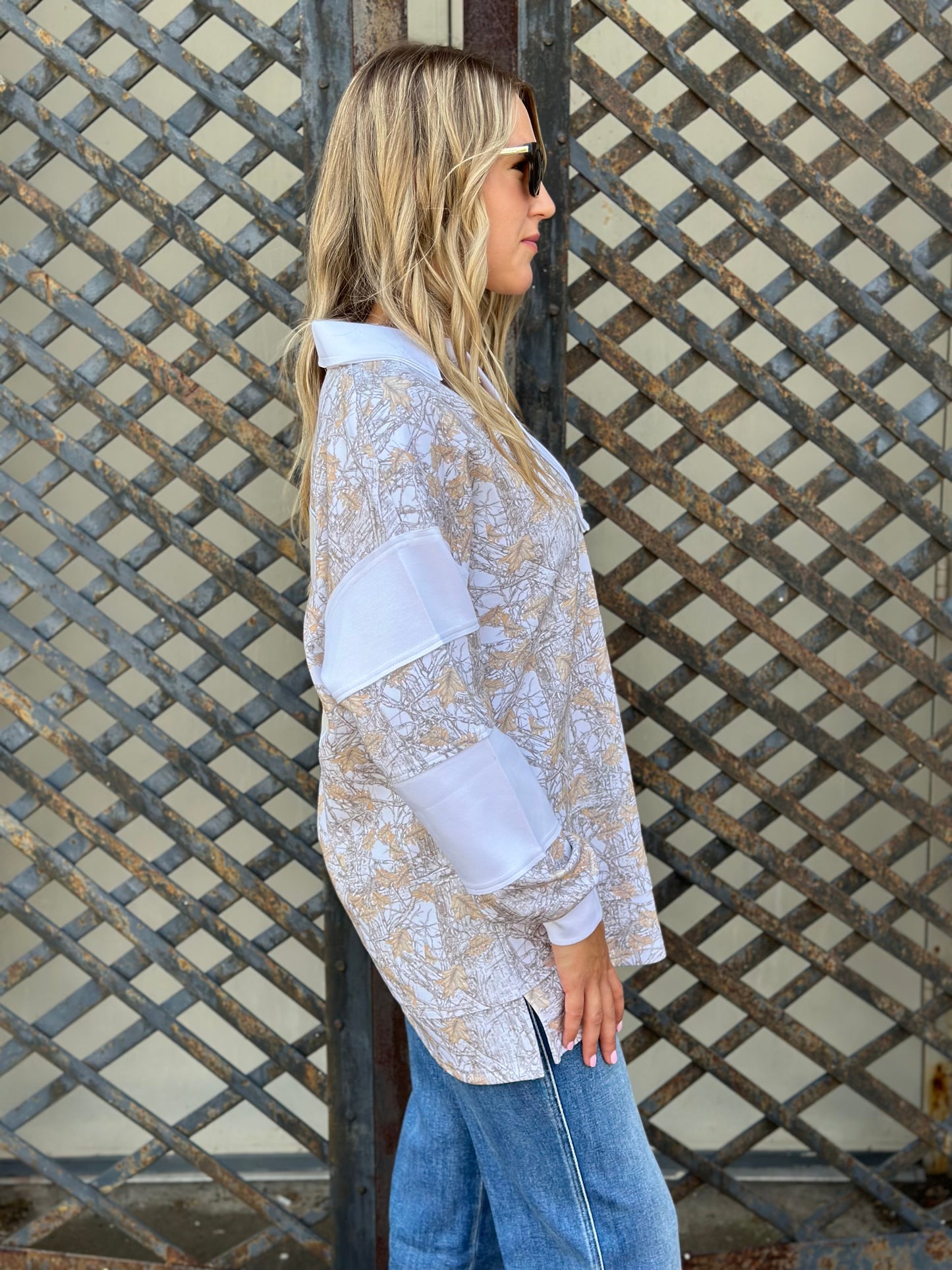 NEW! Cute In Camo Polo Pullover Top