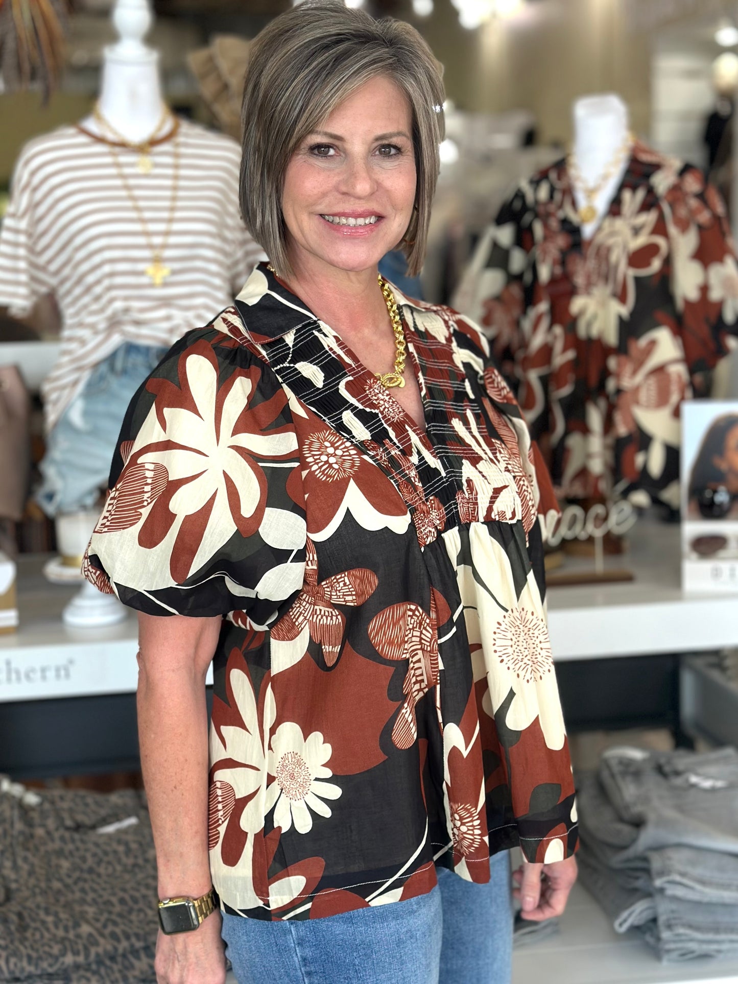 NEW! Autumn's Breeze Floral Top
