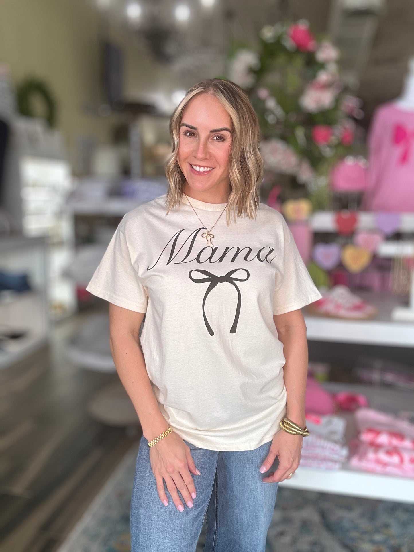 Ribbon Bow Mama Tee