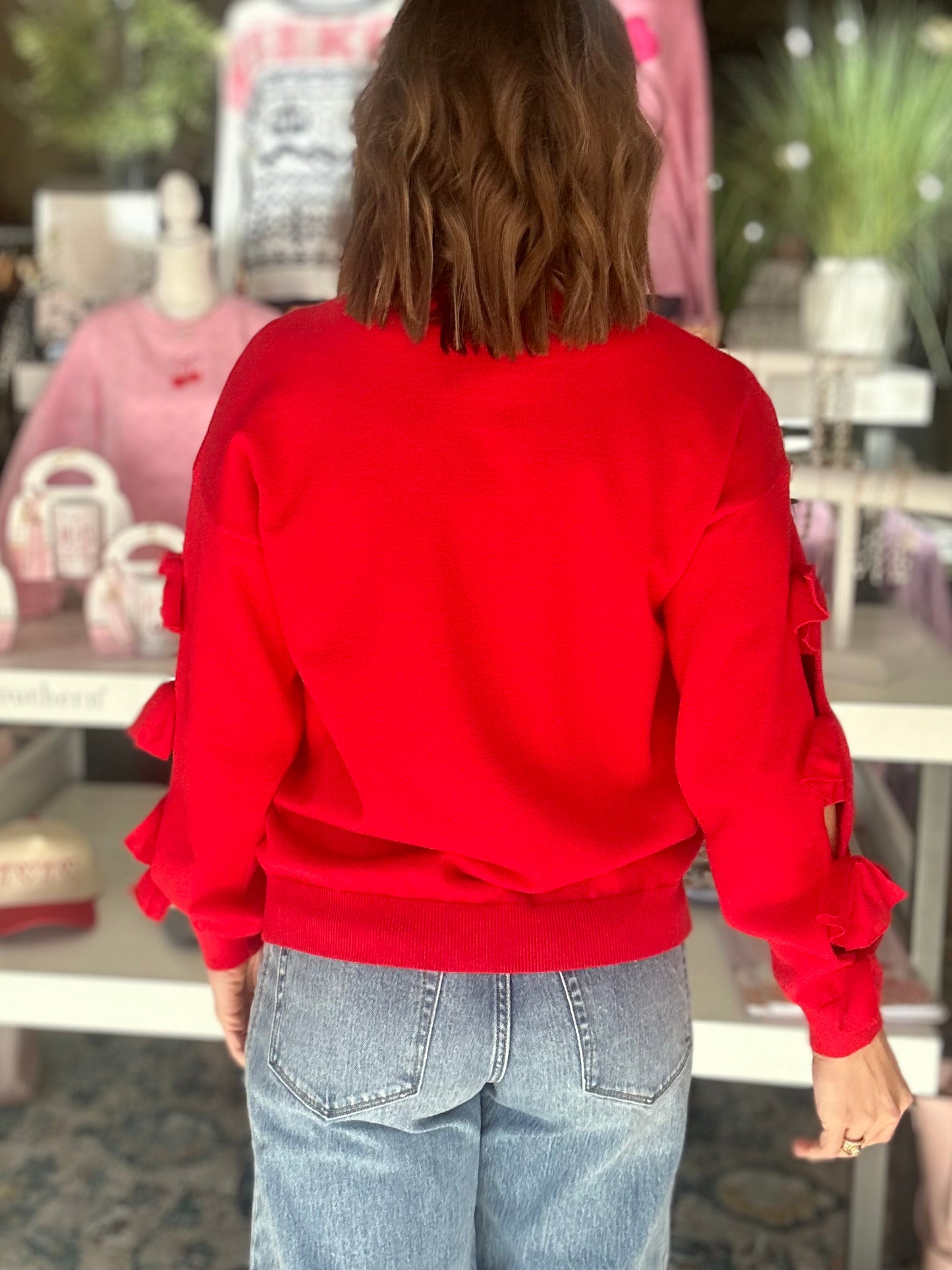 Bows Aren't Basic Sweater in Red