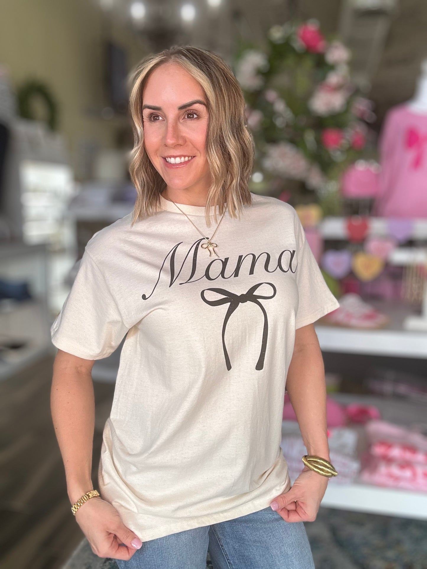 Ribbon Bow Mama Tee