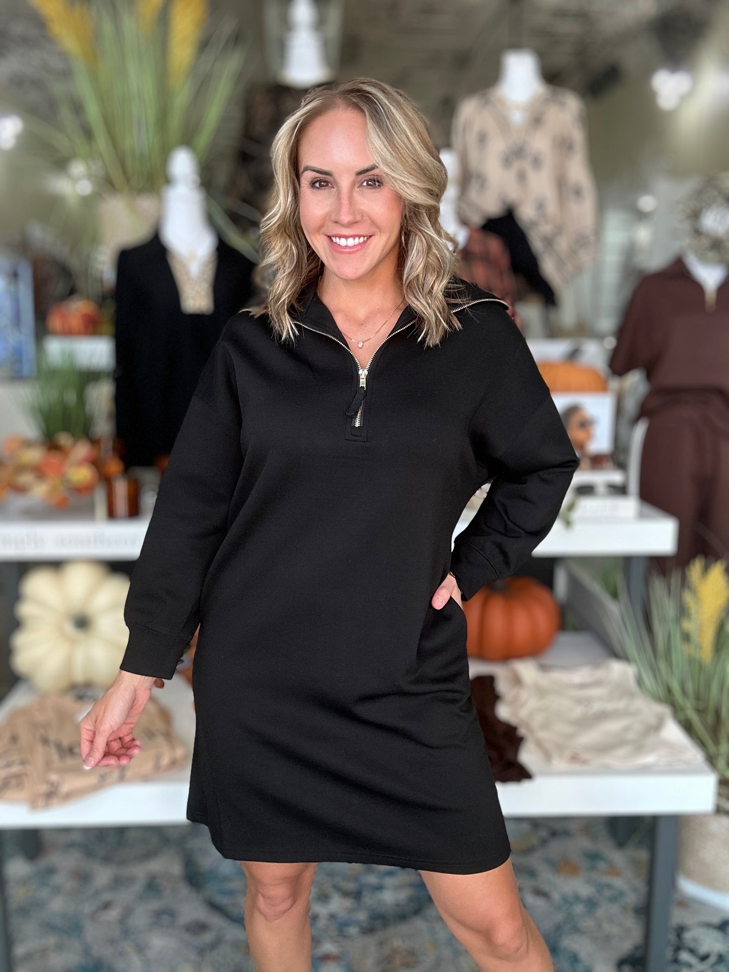 NEW! Effortlessly Styled Dress in Black