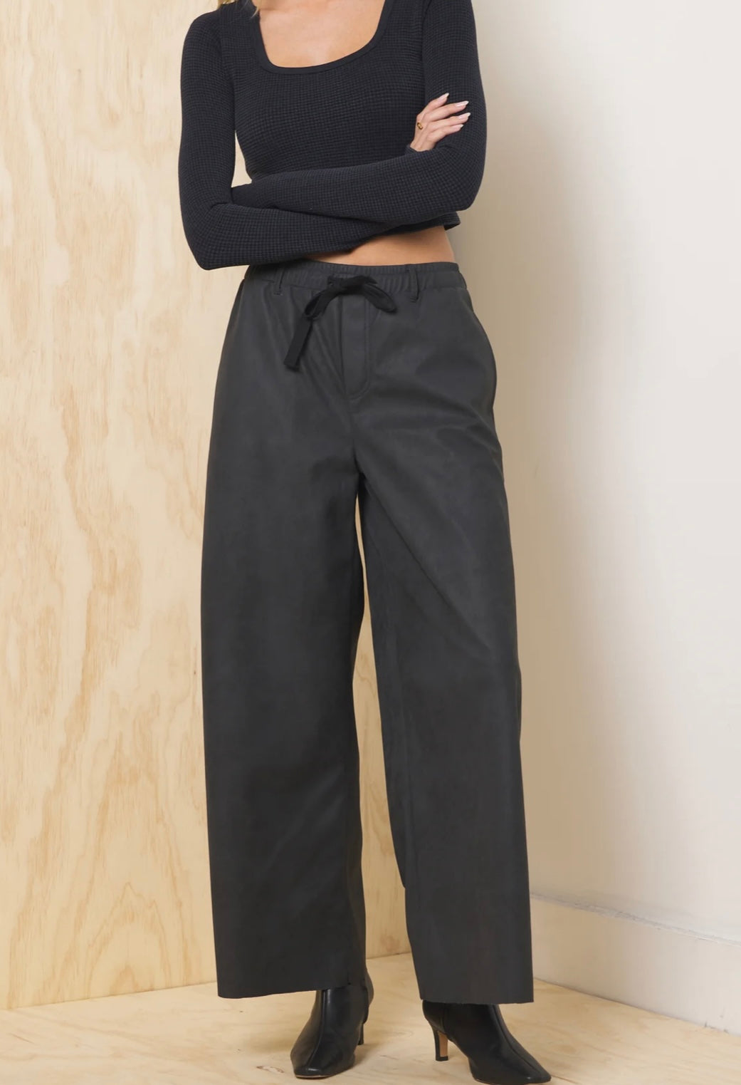 Vintage Havana Leather Pant in Asphalt