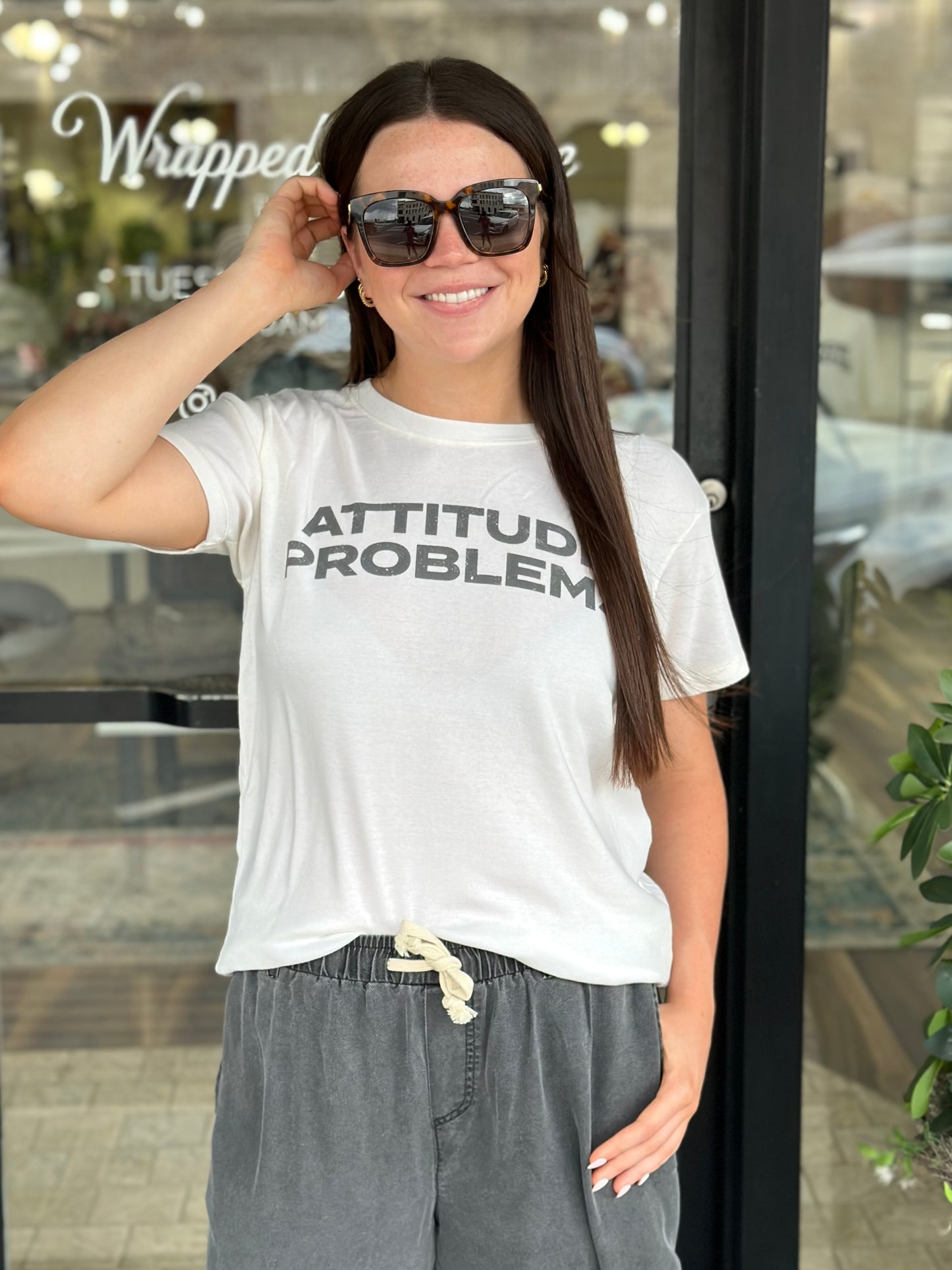 NEW! Attitude Problems Rib Tee in Cream