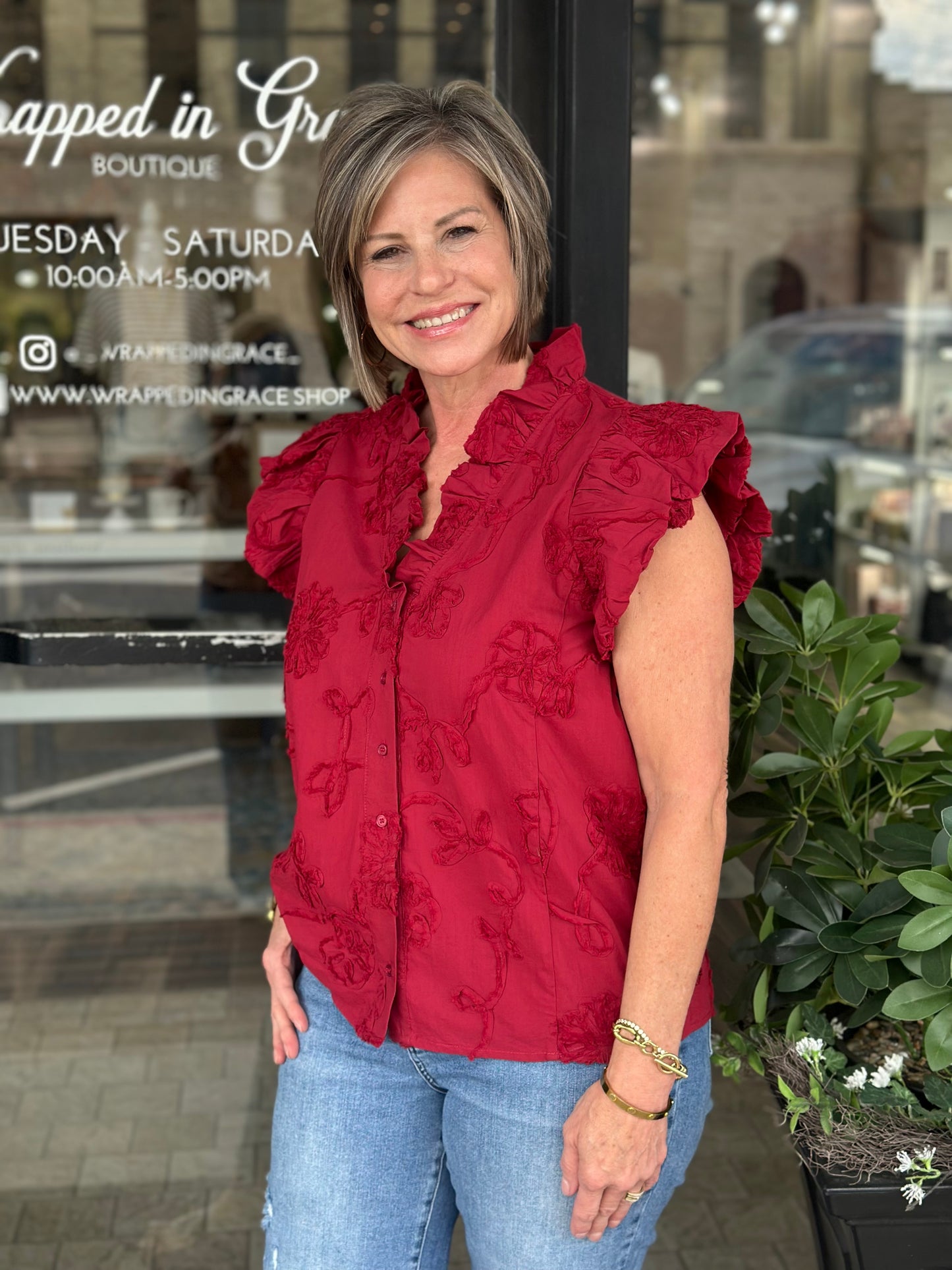 NEW! City Bloom Textured Top