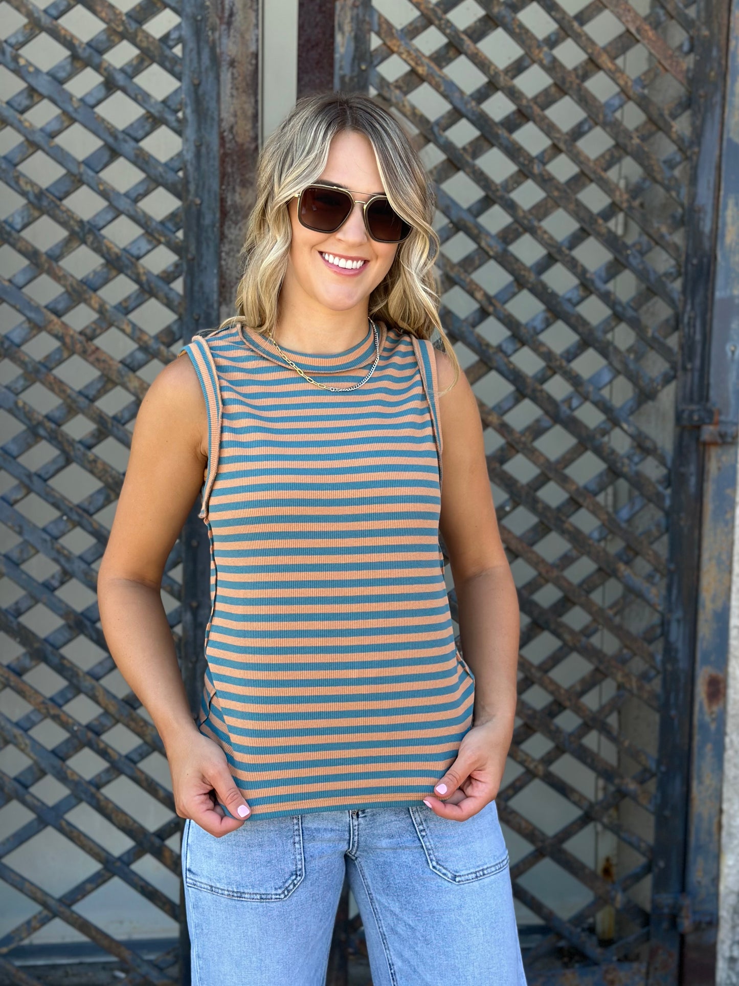 NEW! Casual Brunch Striped Tank