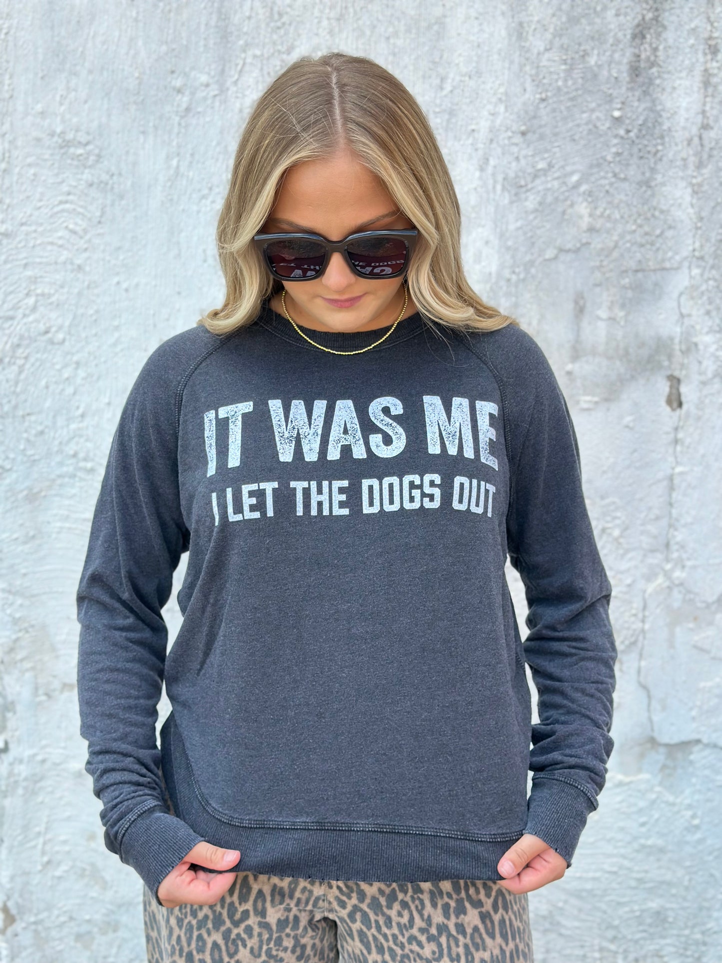 NEW! It Was Me Lightweight Sweatshirt in Charcoal