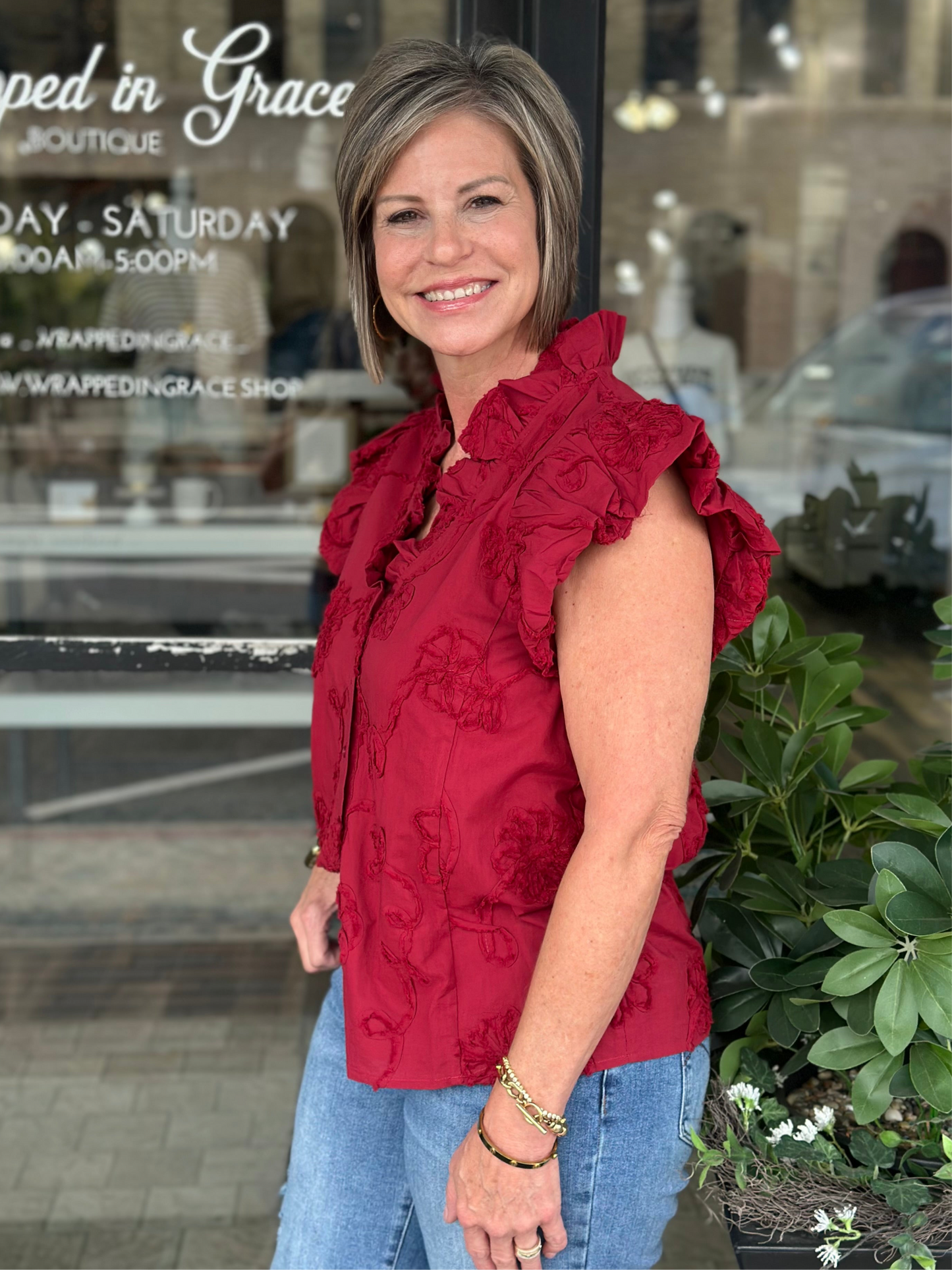 NEW! City Bloom Textured Top