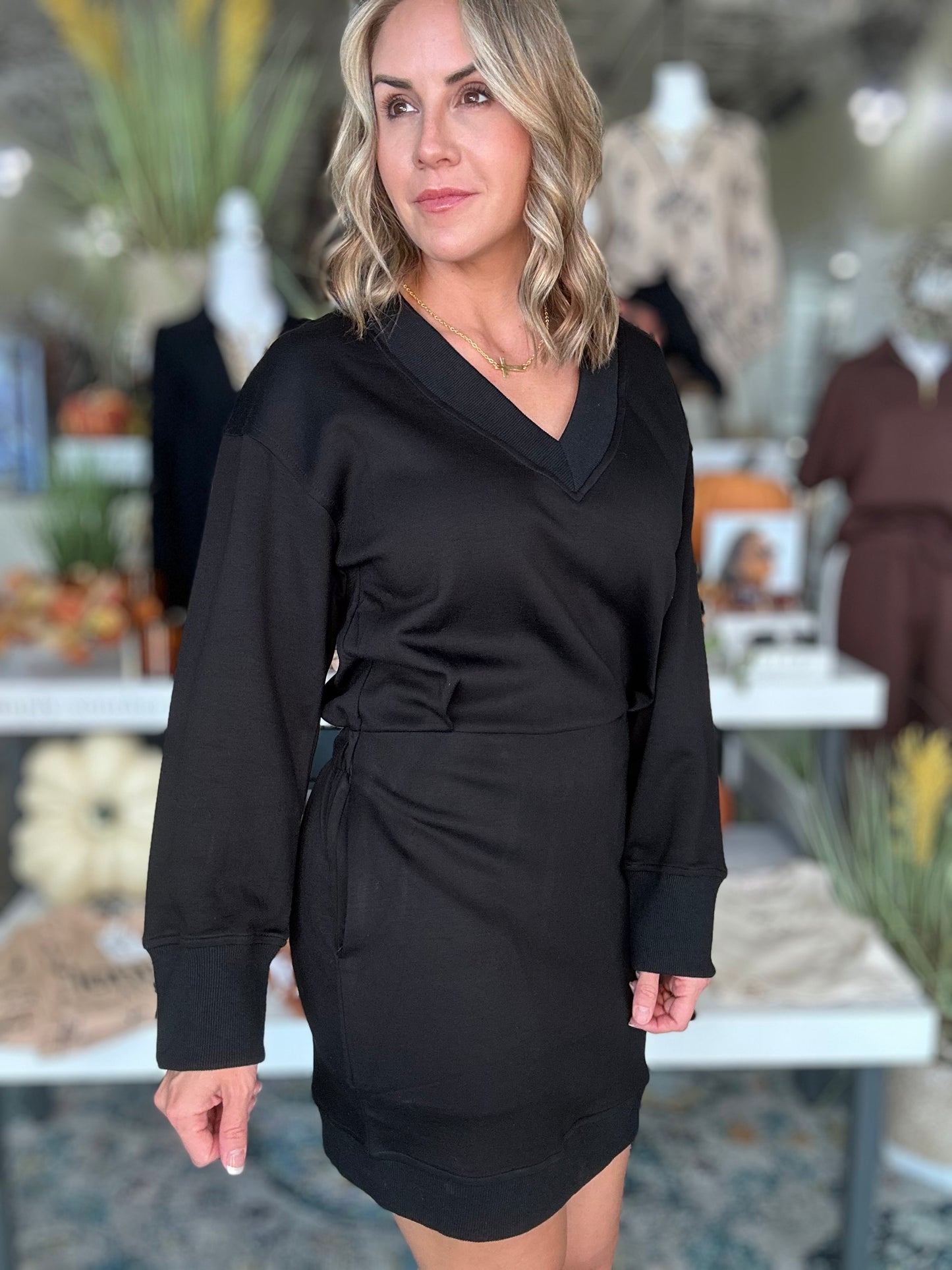 NEW! Classy and Cozy Dress in Black