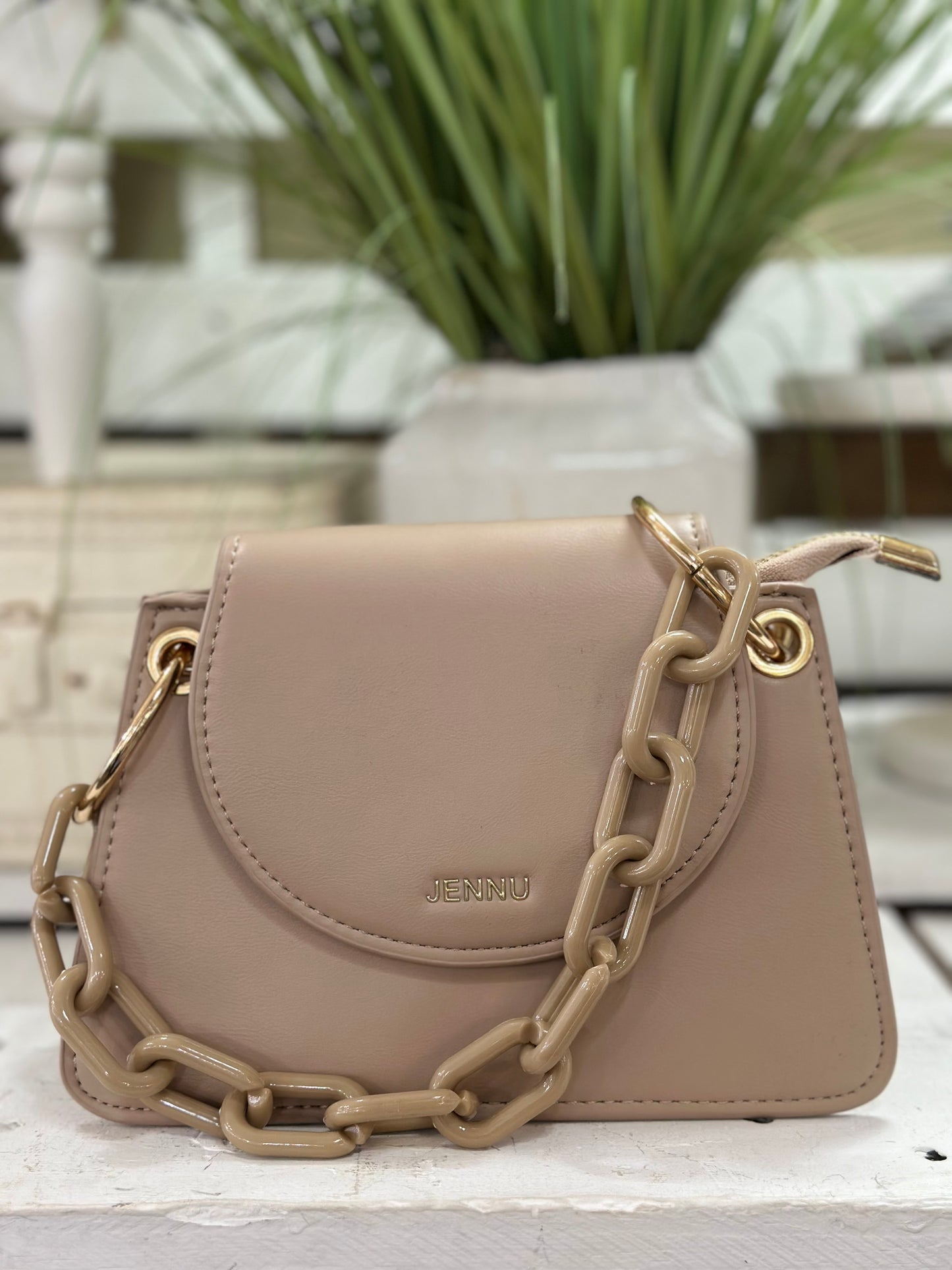 JEN & CO Reno Flapover Crossbody with Chain