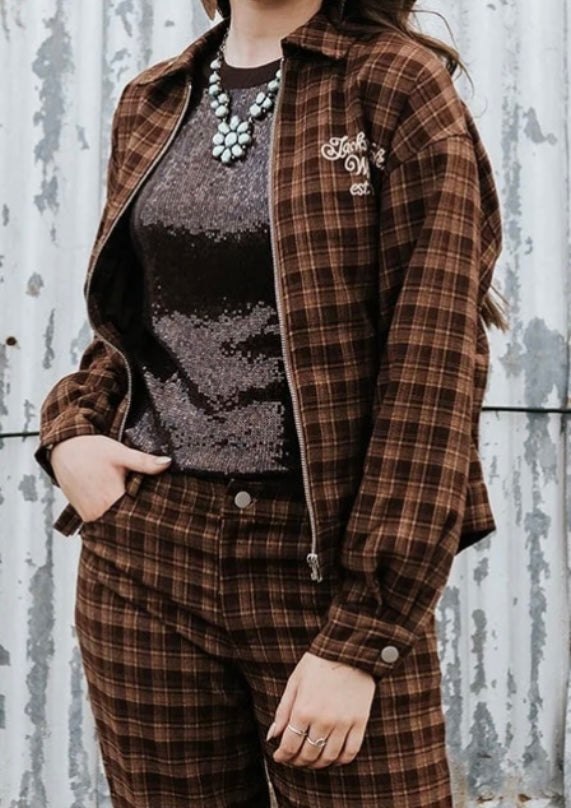 Howdy! Not My First Rodeo Plaid Jacket