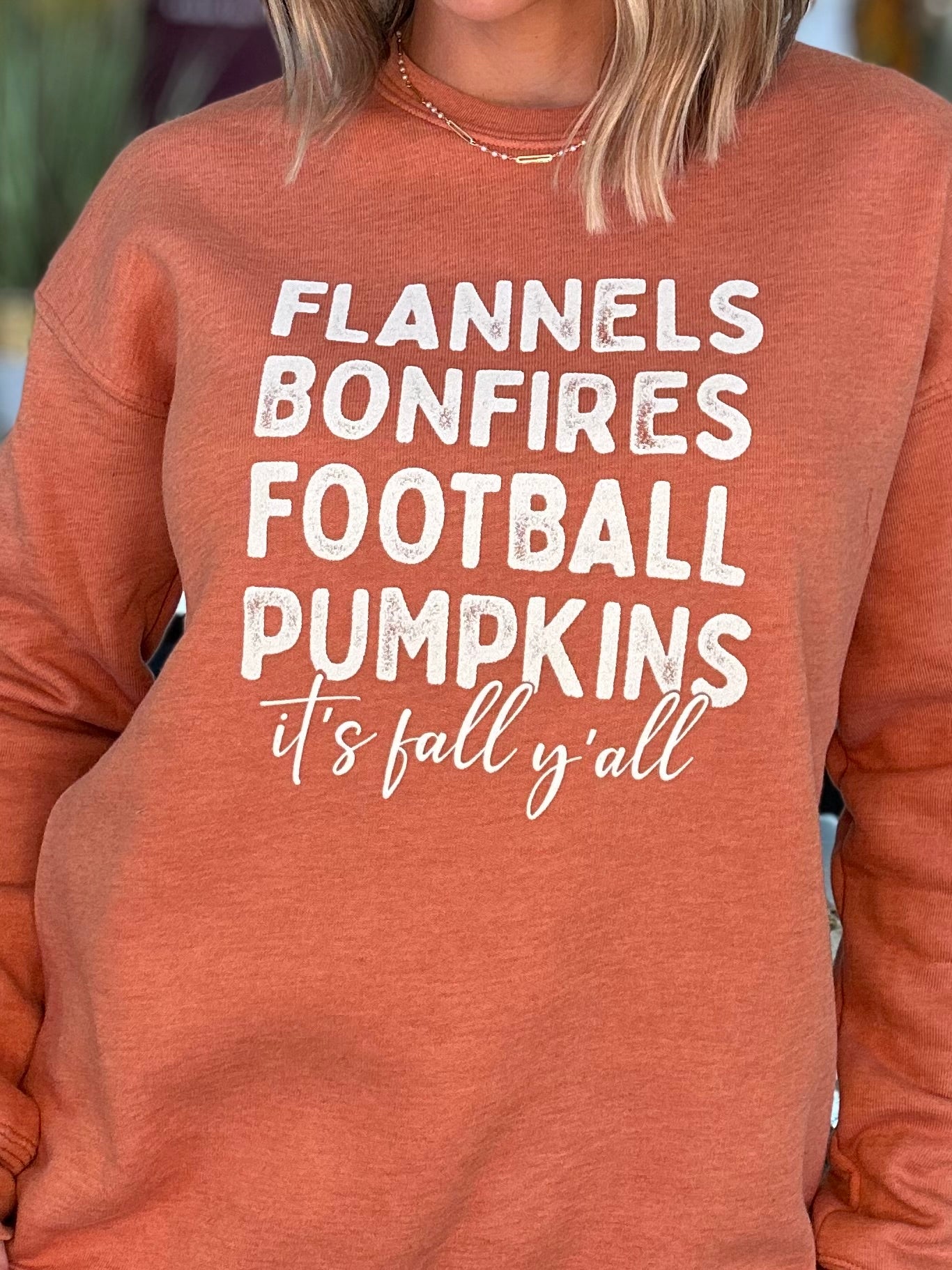 All The Fall Things Sweatshirt in autumn orange