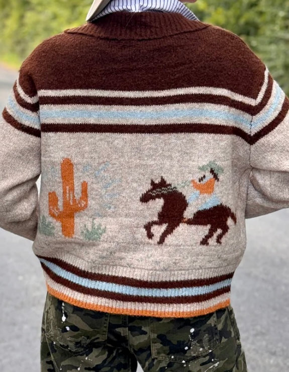 Cowboy Desert Zip Cardigan Top