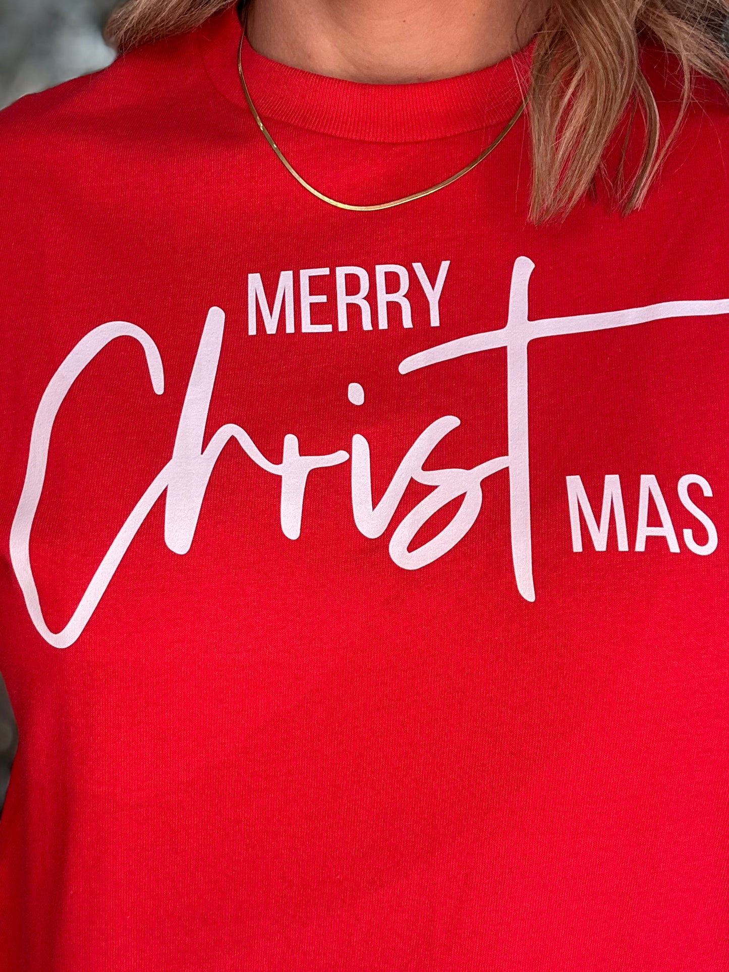 NEW! Merry CHRISTmas Tee in Red