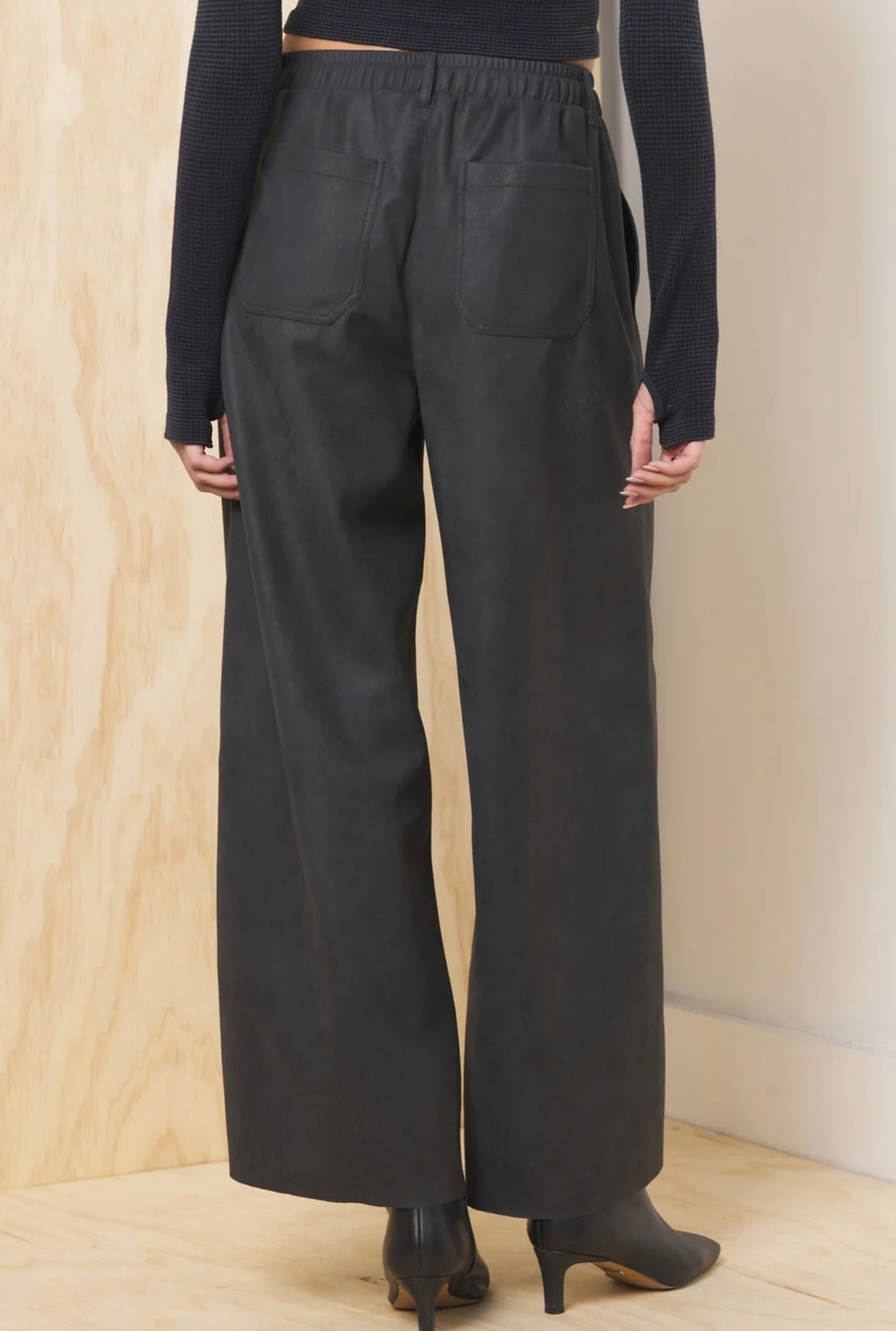 Vintage Havana Leather Pant in Asphalt
