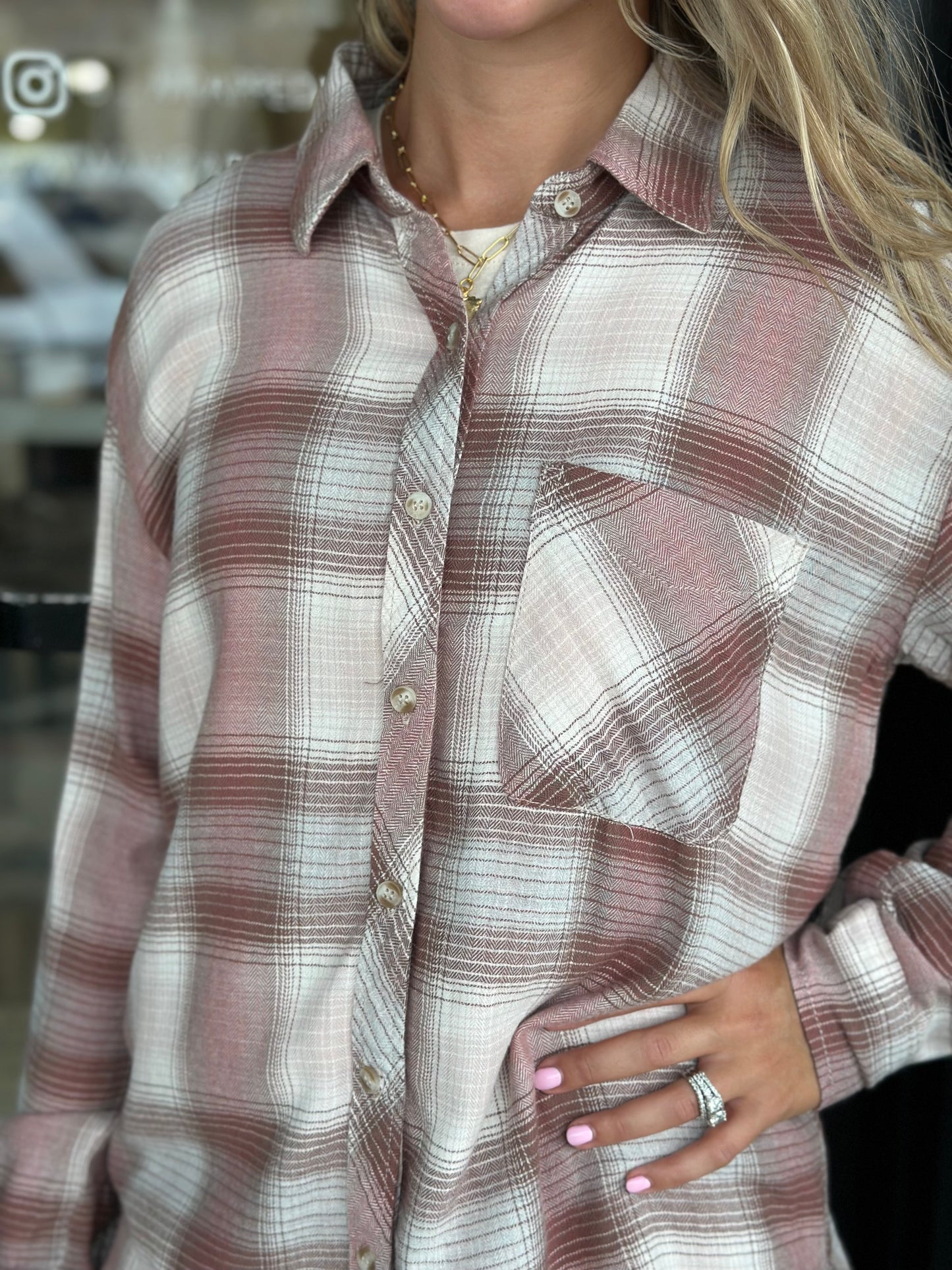 NEW! Retro Plaid Flannel in Pink