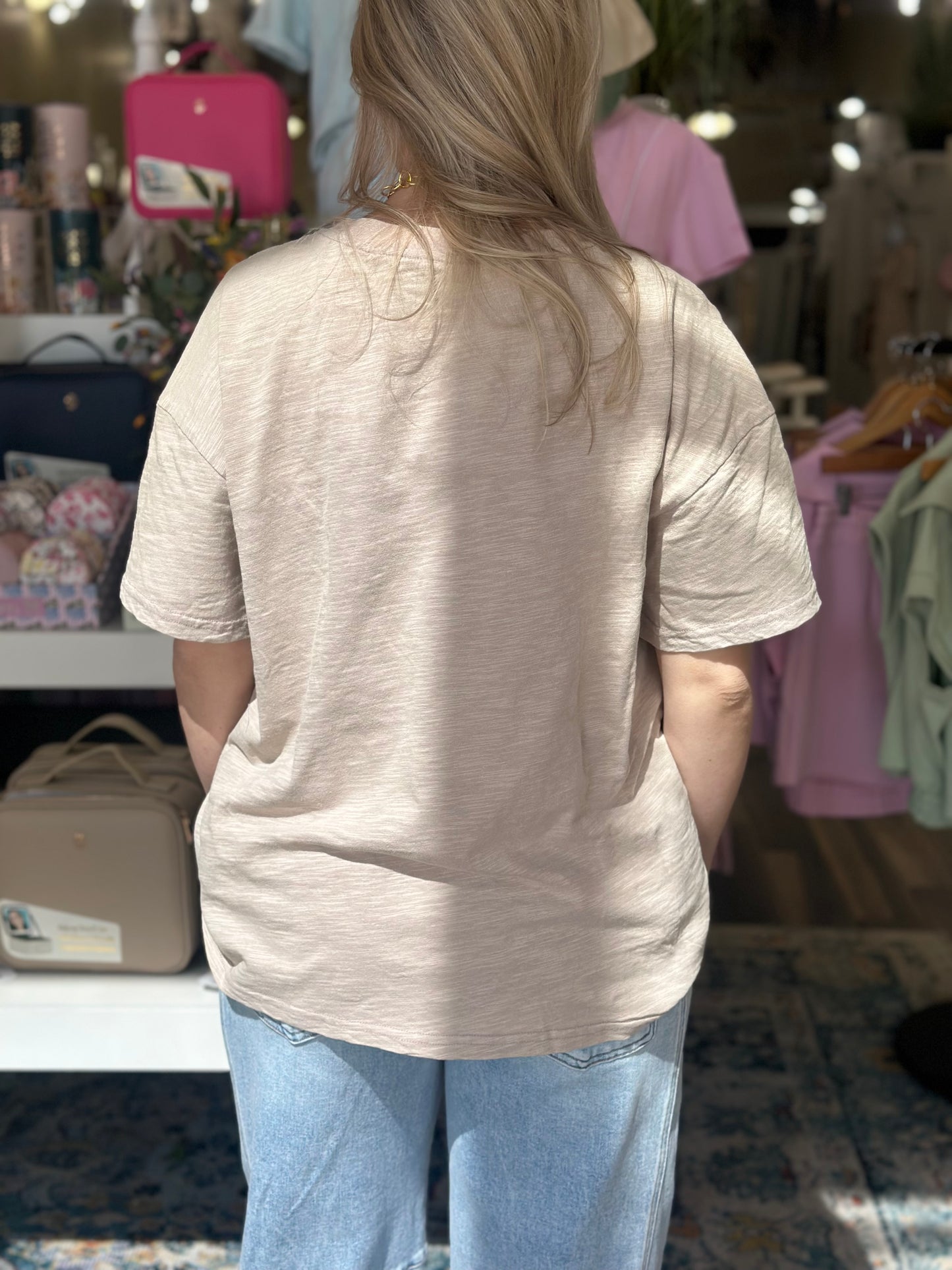 Butterfly Effect Embroidered Top in Dusty Mauve