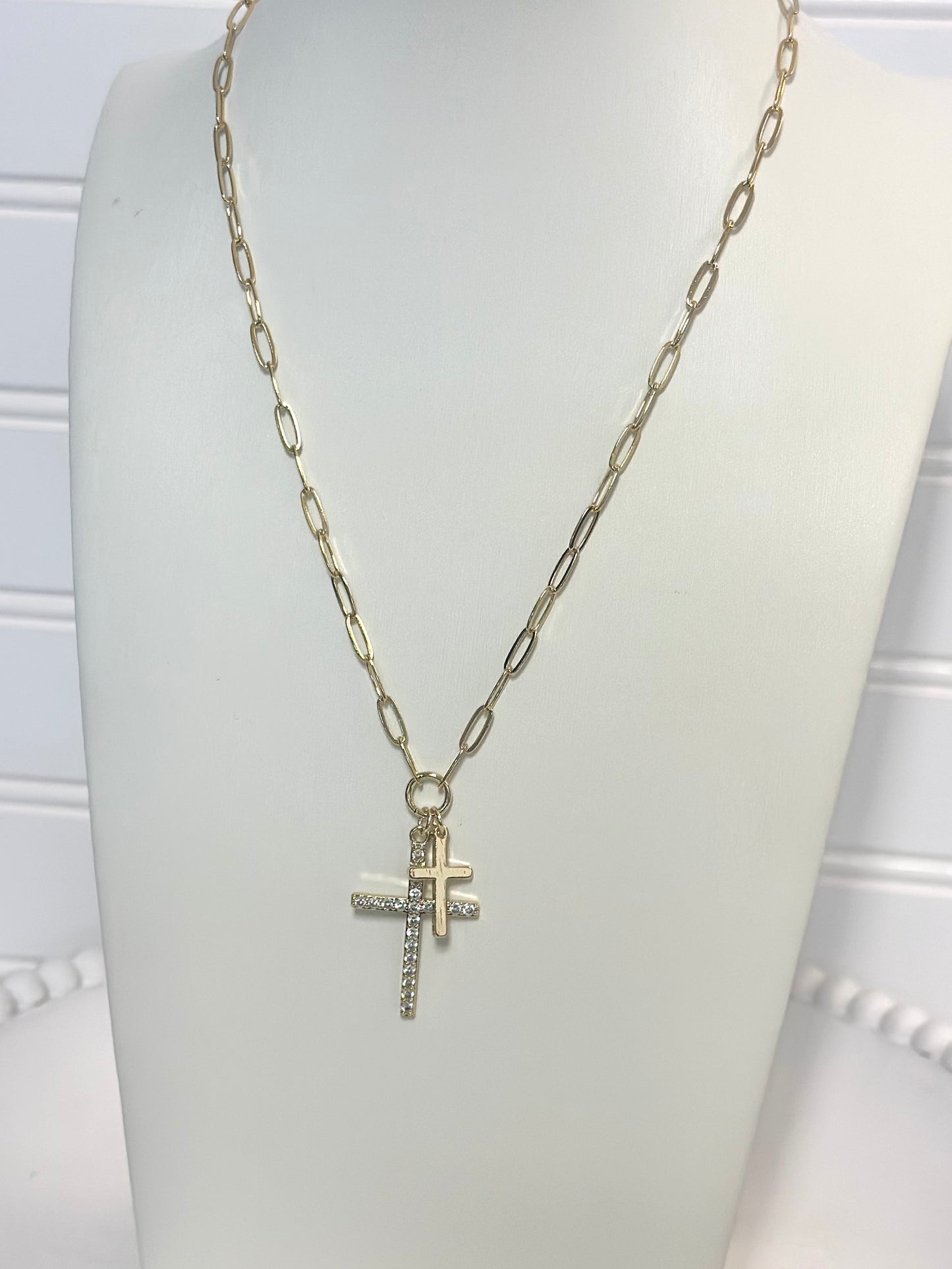 Double Cross Necklace