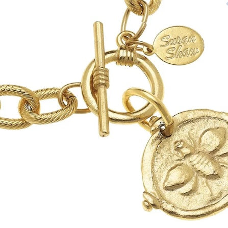 Susan Shaw Linked Bee Intaglio Bracelet