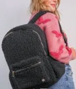 Fleece Backpack in Black