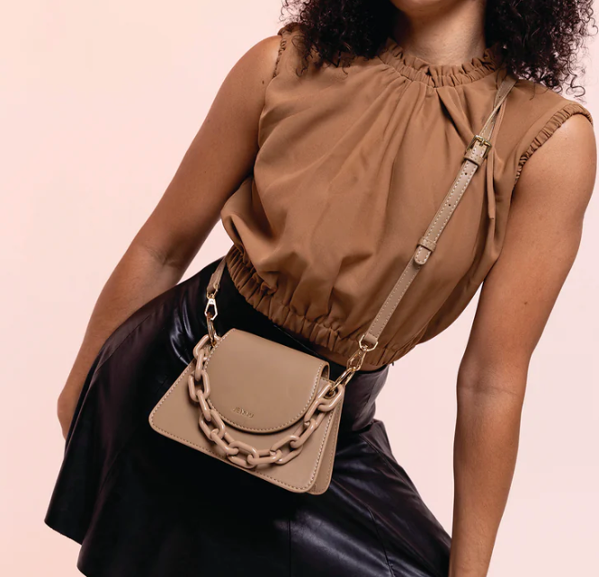 JEN & CO Reno Flapover Crossbody with Chain