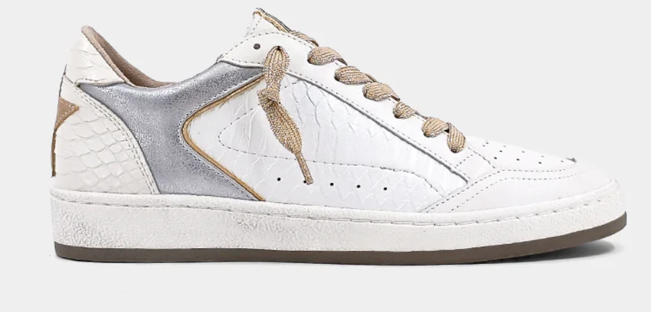 SHUSHOP Park Sneaker in White Snake