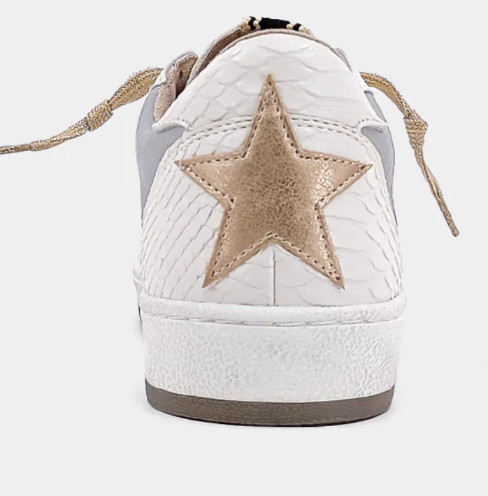 SHUSHOP Park Sneaker in White Snake