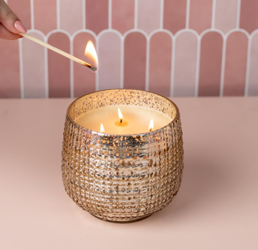 Sweet Grace Metallic Round Candle