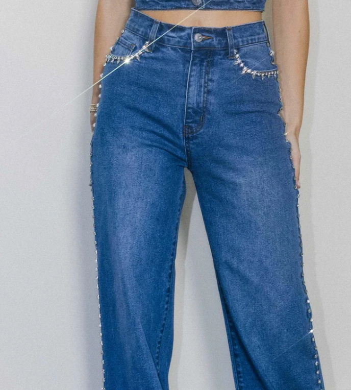 Vibrant Couture Studded Jean