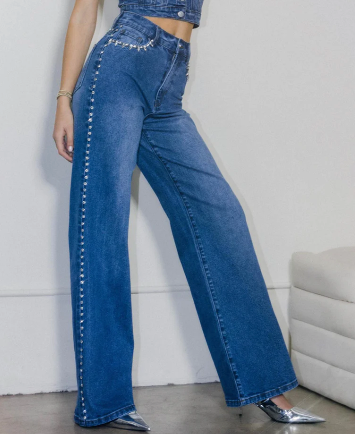 Vibrant Couture Studded Jean