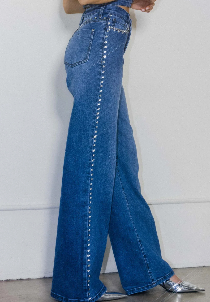 Vibrant Couture Studded Jean