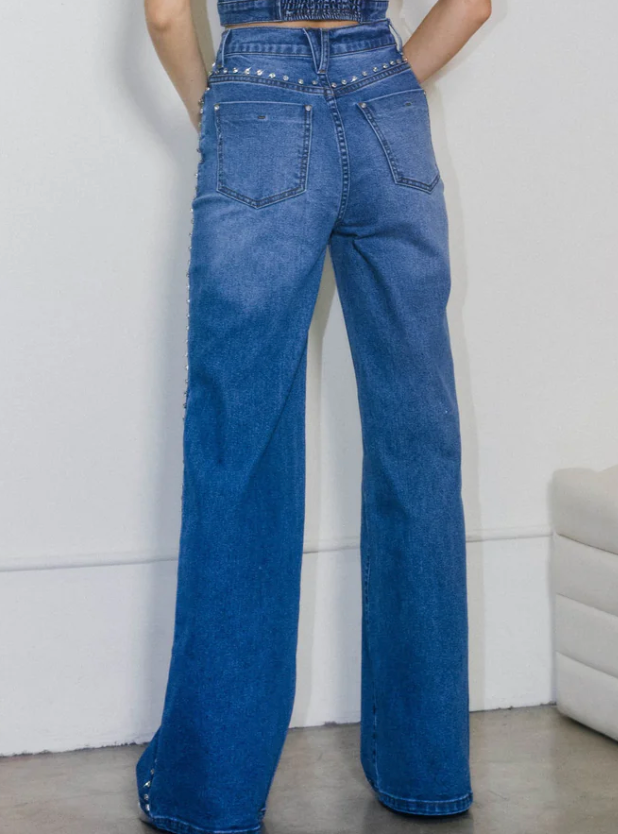 Vibrant Couture Studded Jean