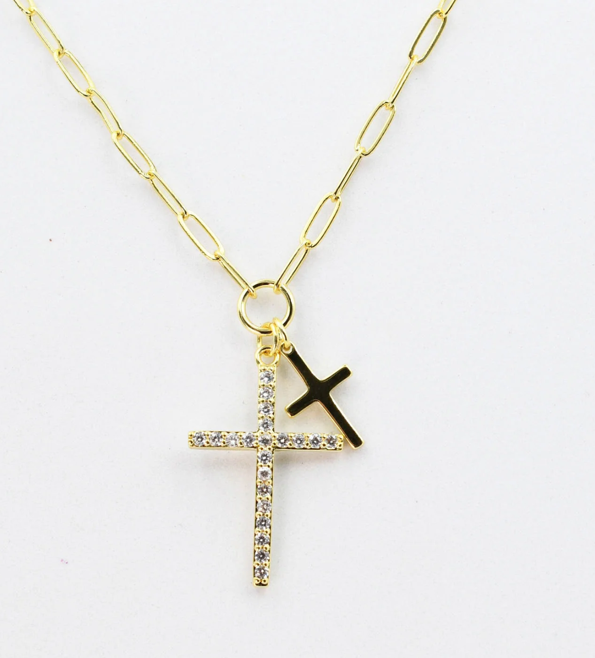 Double Cross Necklace