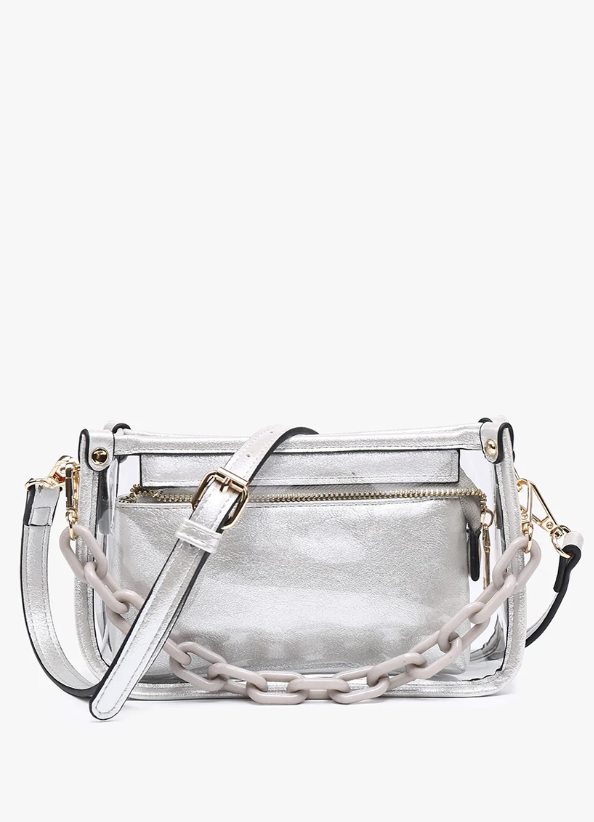 Jessica Clear Silver Crossbody