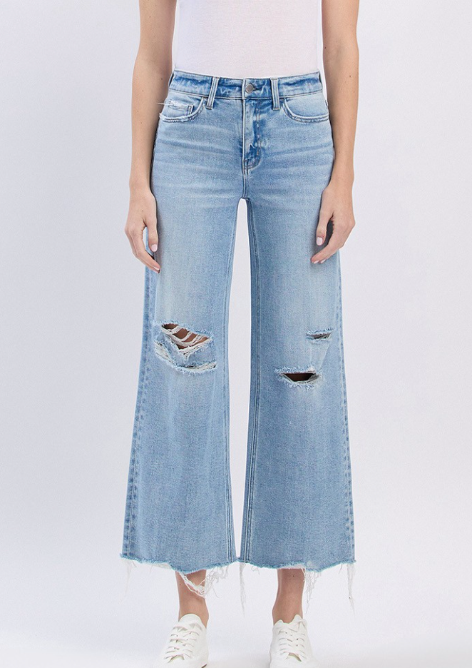 Rider Wide Cropped Jean by Flying Monkey